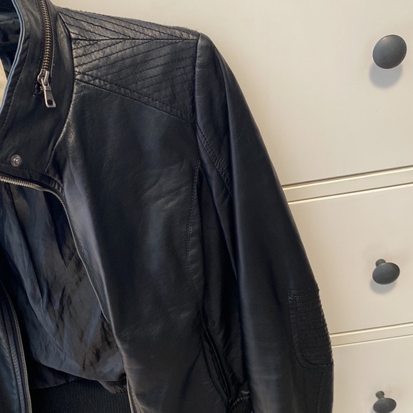 M L.A. Hearts black faux leather bomber jacket - Picture 4 of 5